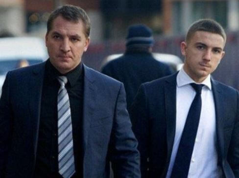 Anton Rodgers with his father Brendan Rodgers.